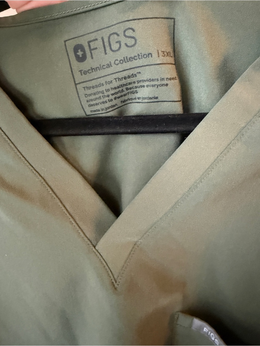 Figs Technical Collection Catarina Scrub Top V Neck Olive Green Size 3XL - Picture 5 of 6